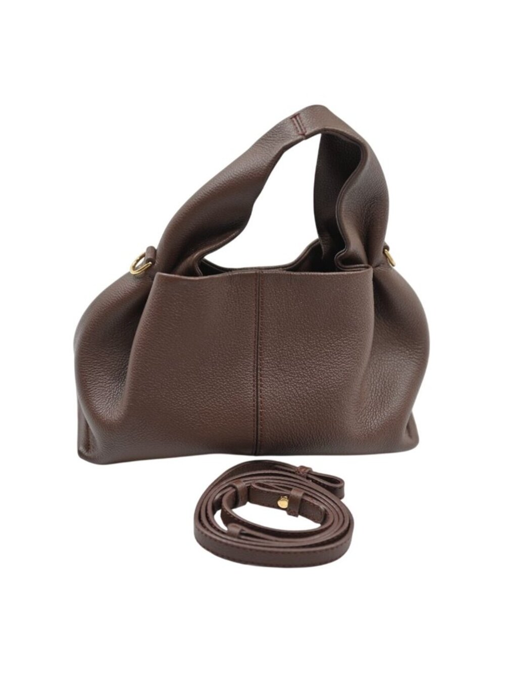 Polene Numero Neuf Mini Bag in Textured Brown